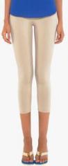 Go Colors Cream Solid Capri women