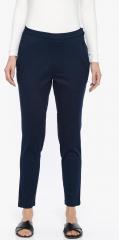 Go Colors Navy Blue Solid Coloured Pant women