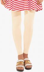 Go Colors Off White Solid Legging women