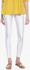 Go Colors White Solid Leggings women