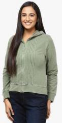 Grain Olive Solid Hoodie women