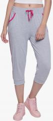 Greenwich Grey Melange Solid Regular Fit Capris women