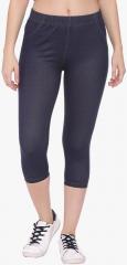 Greenwich Navy Blue Solid Leggings women