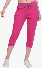 Greenwich Pink Solid Regular Fit Capris women