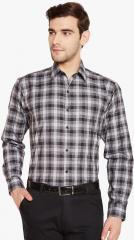 Hancock Black Slim Fit Checked Formal Shirt men