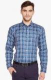 Hancock Blue Slim Fit Checked Formal Shirt Men