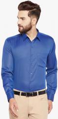 Hancock Blue Slim Fit Solid Formal Shirt men