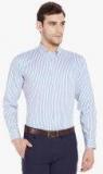 Hancock Blue Slim Fit Striped Formal Shirt Men