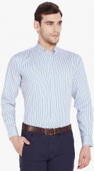 Hancock Blue Slim Fit Striped Formal Shirt men