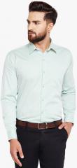 Hancock Green Self Design Regular Fit Formal Shirt men