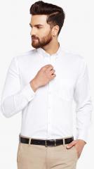 Hancock White Solid Slim Fit Formal Shirt men