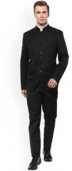 Hangup S Black Single Breasted Slim Fit Ethnic Bandhgala Suit men