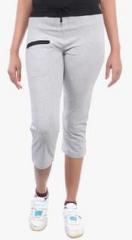 Happy Hours Grey Solid Capri women