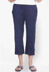 Happy Hours Navy Solid Capri women