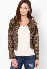 Harpa Beige Printed Winter Jacket women