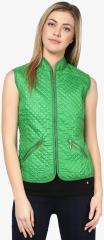 Harpa Green Solid Winter Jacket women