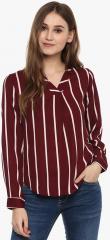 Harpa Maroon Striped Blouse women