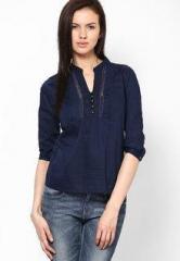 Harpa Navy Blue Solid Top women