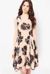 Harpa Peach Printed Skater Dress women