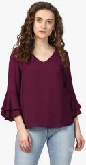 Harpa Purple Solid Blouse women