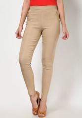 Harpa Solid Beige Jeggings women