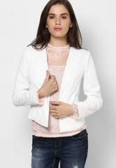 Harpa White Solid Jacket women