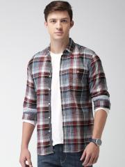 Harvard Multicoloured Checked Slim Fit Casual Shirt men