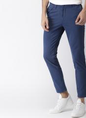 Harvard Navy Blue Slim Fit Solid Cropped Chinos men