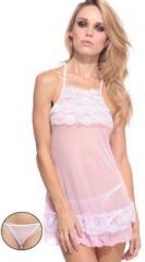 Heart 2 Heart Light Pink Sheer Babydoll With Matching Thong women