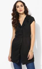 Heather Hues Black Solid Summer Jacket women