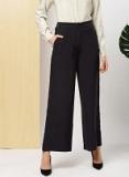 Her By Invictus Black Regular Fit Solid Trousers Women