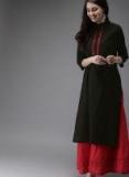 Here&now Black Solid Kurta women