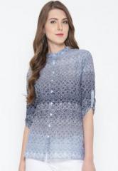 Here&now Blue Printed Shirt women