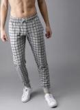 Here&now Grey & Black Checked Joggers Men