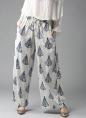 Here&now Off White Printed Palazzo women