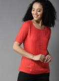 Here&now Red Solid Top Women