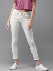 Here&now White Mid Rise Skinny Fit Jeans women