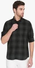 Highlander Black Checked Casual Shirt men