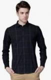 Highlander Black Checked Slim Fit Casual Shirt Men