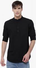 Highlander Black Solid Slim Fit Kurta men