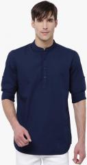 Highlander Blue Solid Slim Fit Kurta men