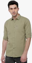 Highlander Olive Solid Casual Shirt men