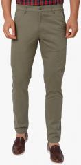 Highlander Olive Solid Slim Fit Chinos men