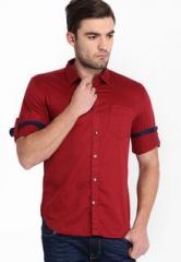 Highlander Solid Red Casual Shirt men