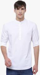 Highlander White Solid Slim Fit Kurta men