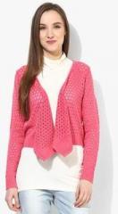 Honey By Pantaloons Pink Solid Shrug women