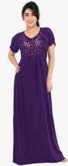 Honey Dew Purple Embroidered Sleepwear women