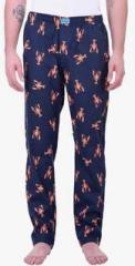 Hoo Boo Navy Blue Printed Pyjamas men