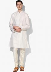 House Of Pataudi Beige & Black Striped Straight Kurta men