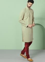 House Of Pataudi Beige Ethnic Motifs Straight Kurta men